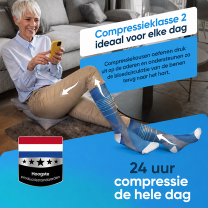 Orthonell Flow Comfort™_Ondersteunende_Compressiesokken_kleur_blauw_grijs_product_actieprijs
