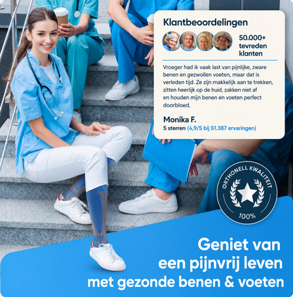 Orthonell Flow Comfort™_Ondersteunende_Compressiesokken_kleur_blauw_grijs_product__voor_zorgmedewerkers