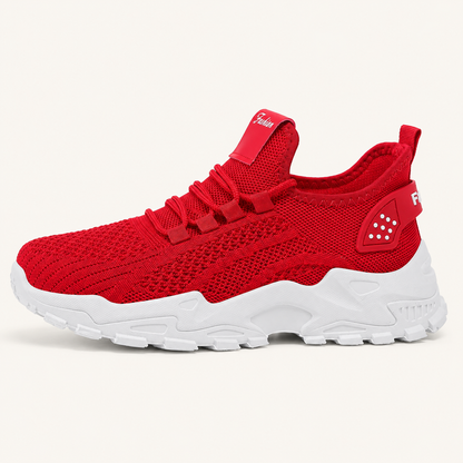 Orthonell Support Ease™_studio_foto_orthopedische_schoen_kleur_rood_zijaanzicht