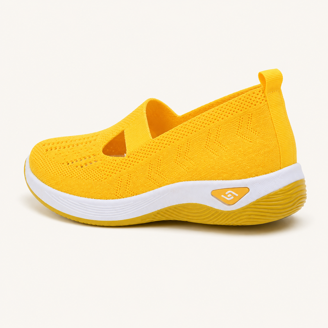 Orthonell Support Flow™_ergonomische_schoen_model_foto_kleur_geel_wit
