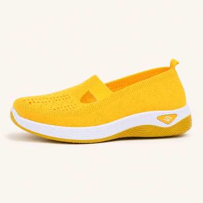 Orthonell Support Flow™_ergonomische_schoen_model_foto_kleur_geel_wit