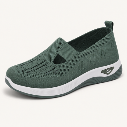 Orthonell Support Flow™_ergonomische_schoen_model_foto_kleur_groen_wit
