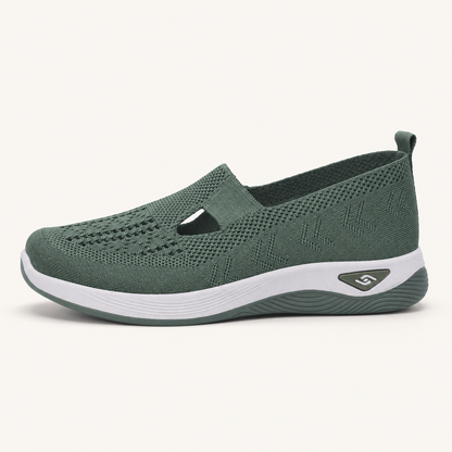 Orthonell Support Flow™_ergonomische_schoen_model_foto_kleur_groen_wit