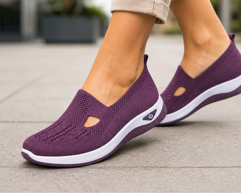 Orthonell Support Flow™_ergonomische_schoen_model_foto_kleur_paars_wit