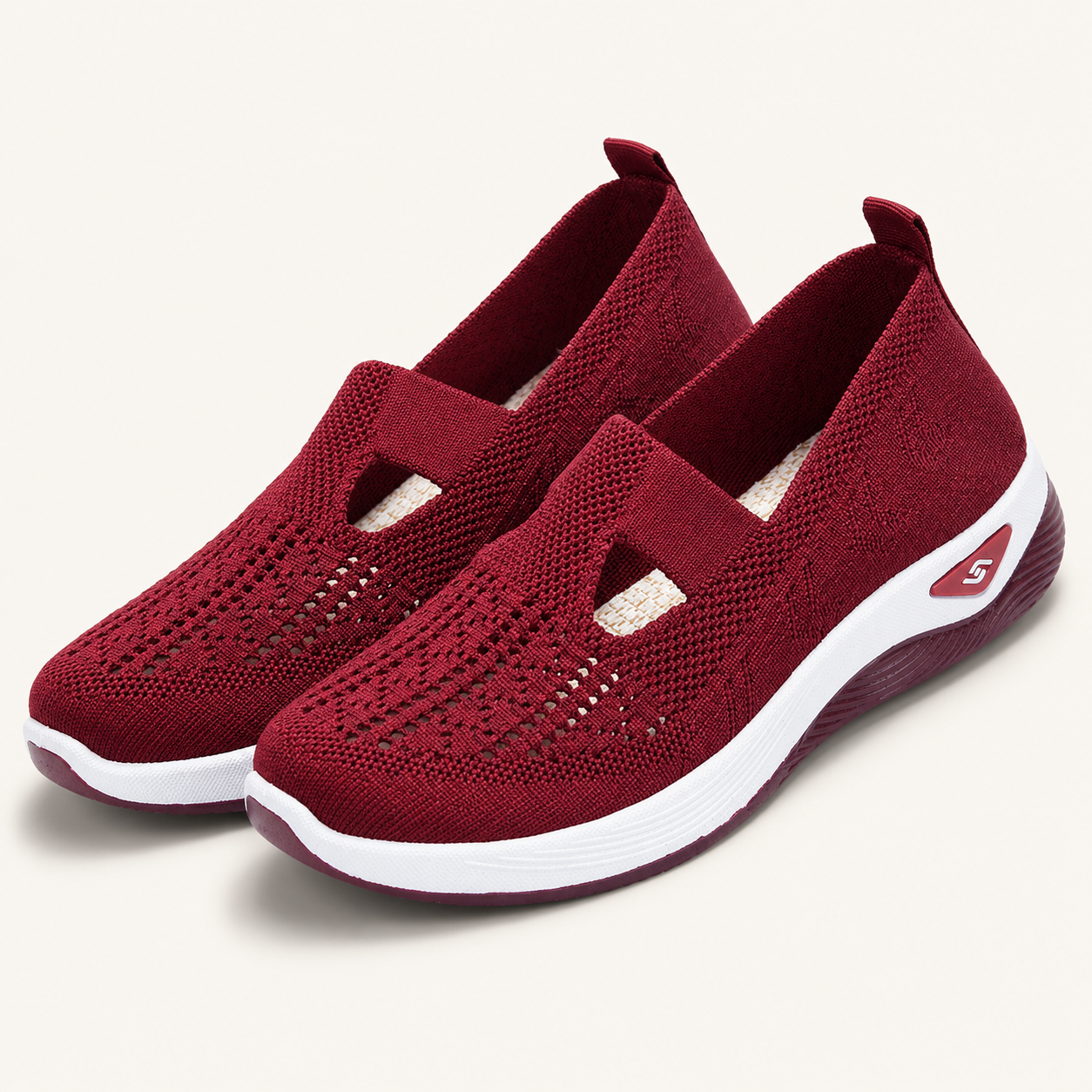 Orthonell Support Flow™_ergonomische_schoen_model_foto_kleur_rood_wit