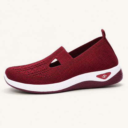 Orthonell Support Flow™_ergonomische_schoen_model_foto_kleur_rood_wit