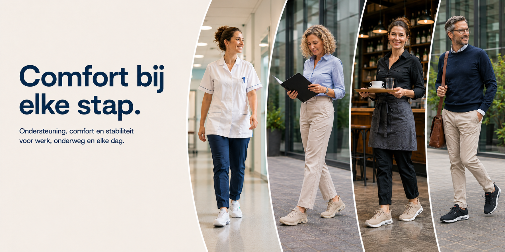 Orthonell. Comfort bij elke stap. ondersteuning, comfort en stabiliteit voor werk, onderweg en elke dag. 